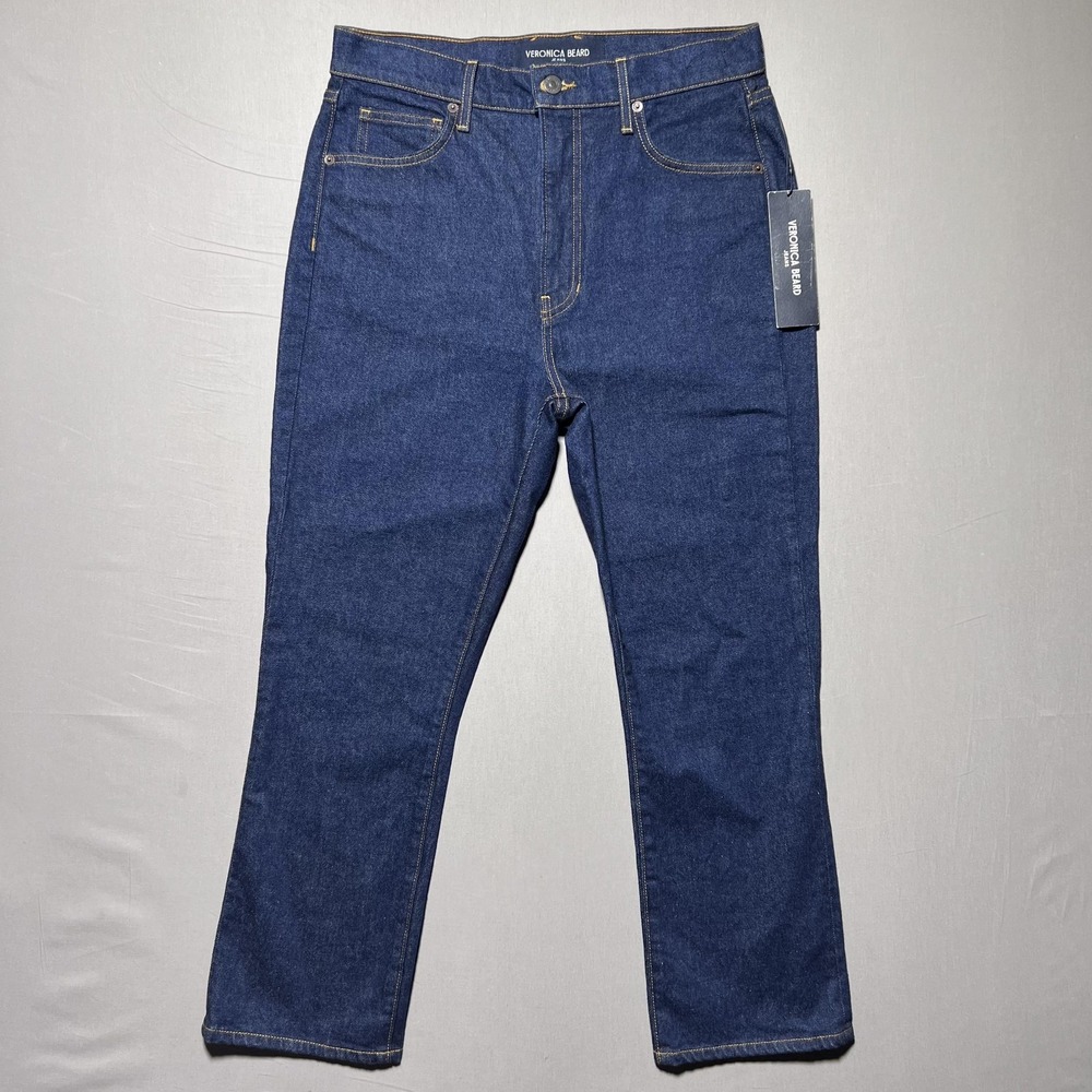Veronica Beard Carly Kick Flare‎ Crop Jeans Womens 30 Blue High Rise Denim USA
